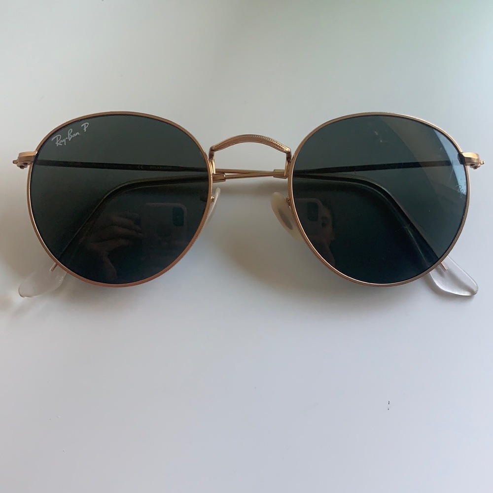 Authentic Polarized Ray-Ban Round Metal Sunglasses